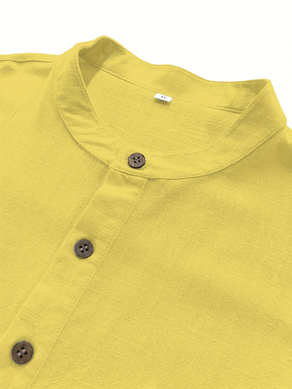 High Quality Men's Breathable Cotton Linen Short Sleeve Henley Shirt Casual Loose Fit Solid Color Tee with Chest Pocket