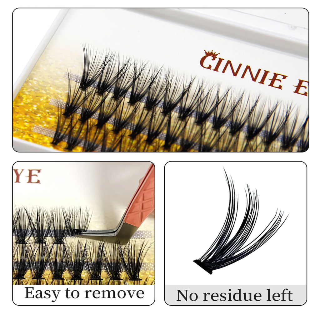 60D Bundles Fluffy Eyelash Volume Eyelash Extension DIY 80D Individual Cluster Lashes Bunches Natural Lash Fox Eye Self Fanning