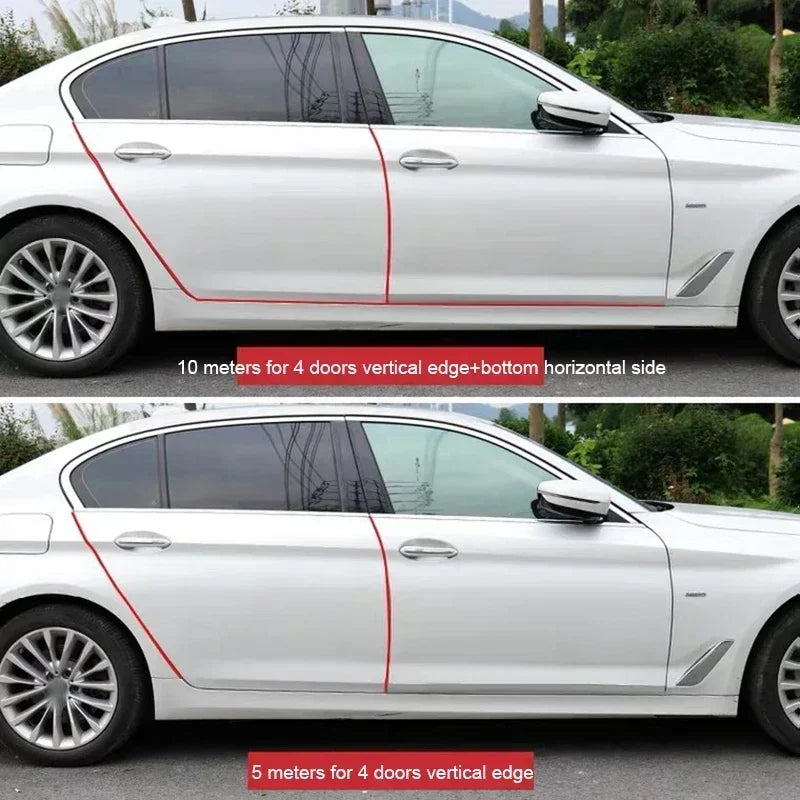 5M Car Door Edge Scratch Protector Strip Auto U Type Rubber Moulding Trim Protection Side Adhesive Sealing Guard Sticker