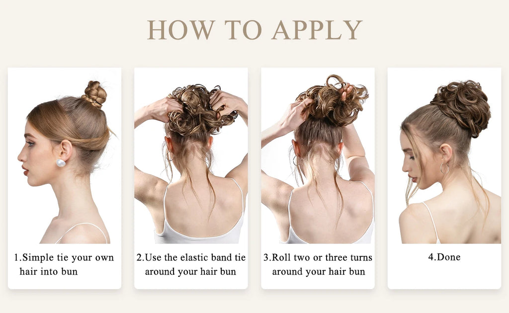 Synthetic Messy Hair Bun Extensions Big Curly Elastic Hair Scrunchies Hairpieces Chignon Donut Updo Hair Pieces for Women