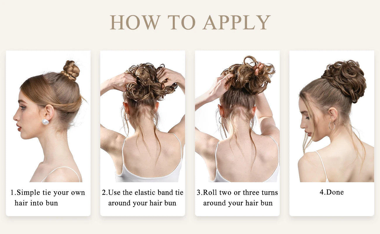 Synthetic Messy Hair Bun Extensions Big Curly Elastic Hair Scrunchies Hairpieces Chignon Donut Updo Hair Pieces for Women