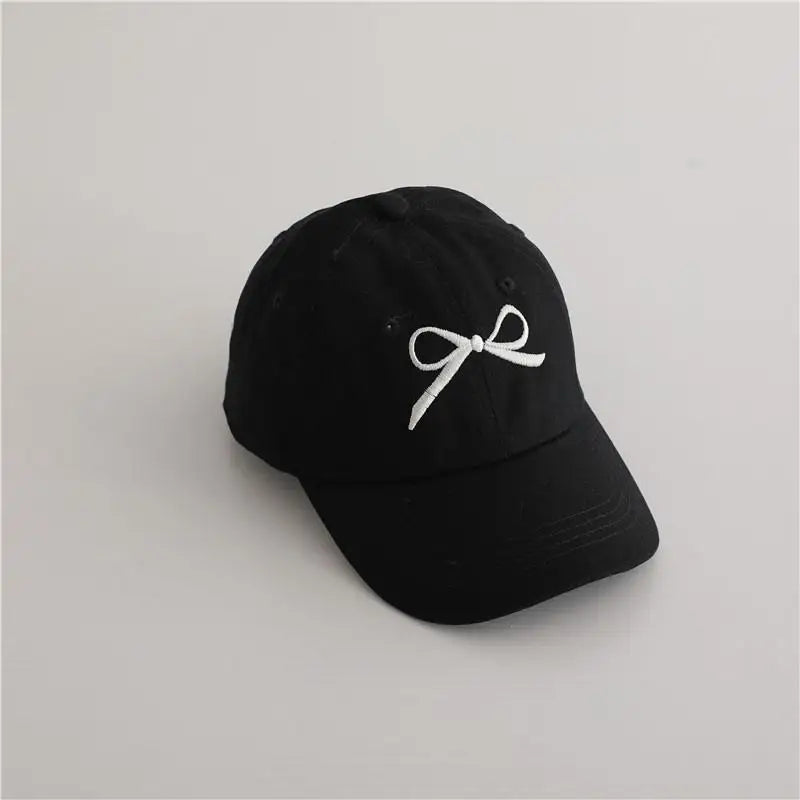 Fashion Children Embroidery Bow Baseball Hats Kids Accessories Boy Girl Vacation Sunscreen Hat Cotton Baby Adjustable Casual Cap