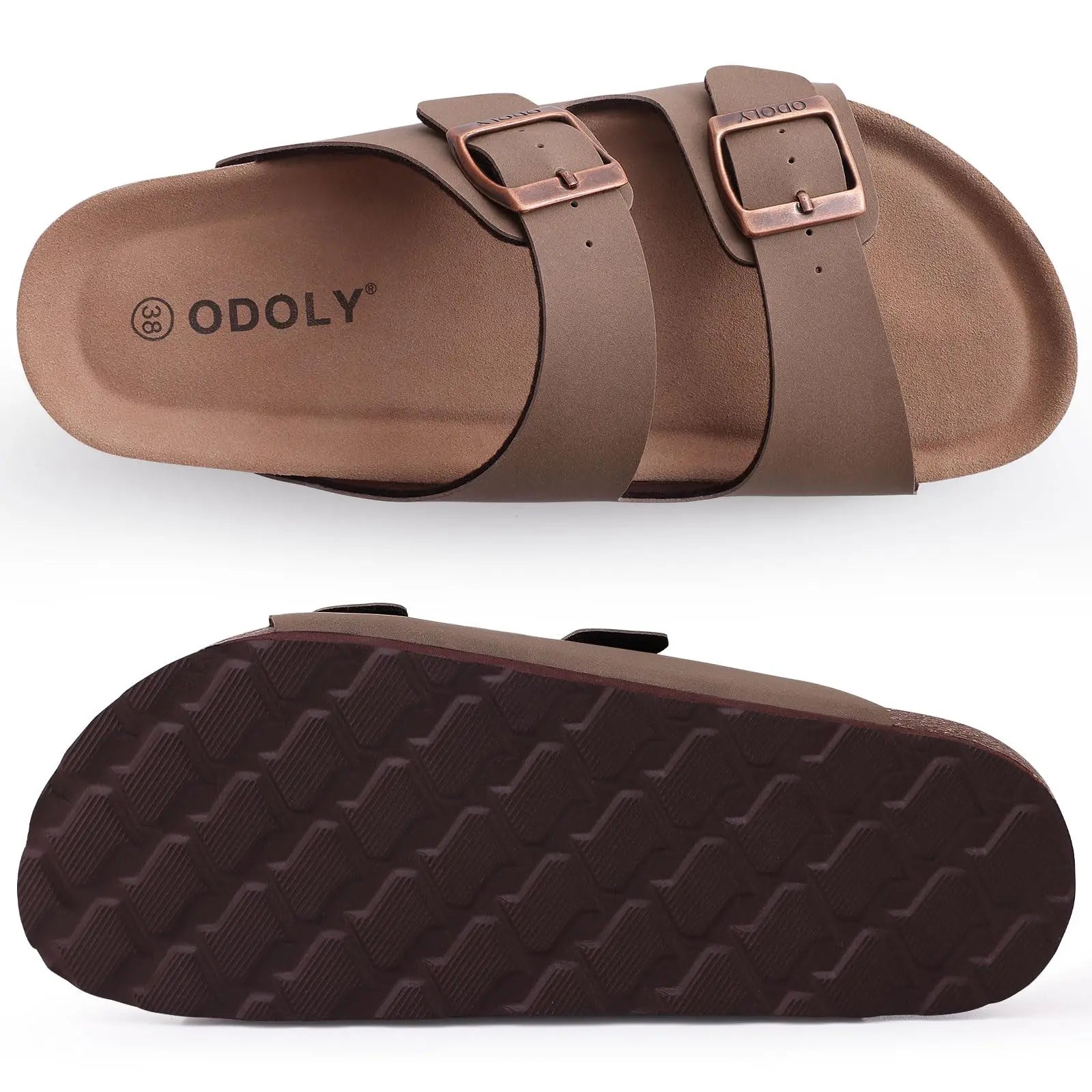 Bebealy Women's Cork Footbed Slide Men Sandal Summer Outdoor Sandals With Adjustable Buckle Beach Sandals Vacation Pool Sandals