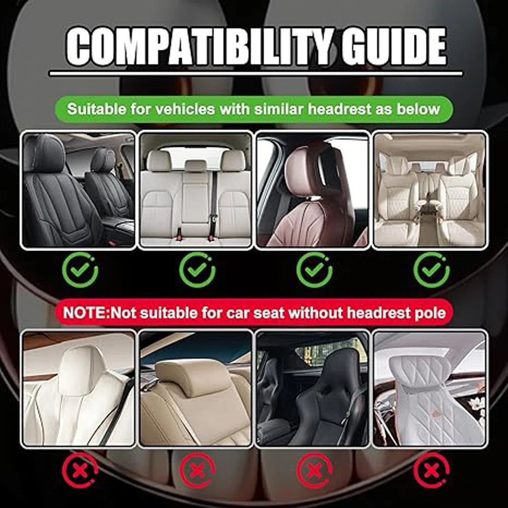 2PCS Double-sided Printed Smiling Face Car Headcase, Cute Fun Car Interior Personalized Decoration
