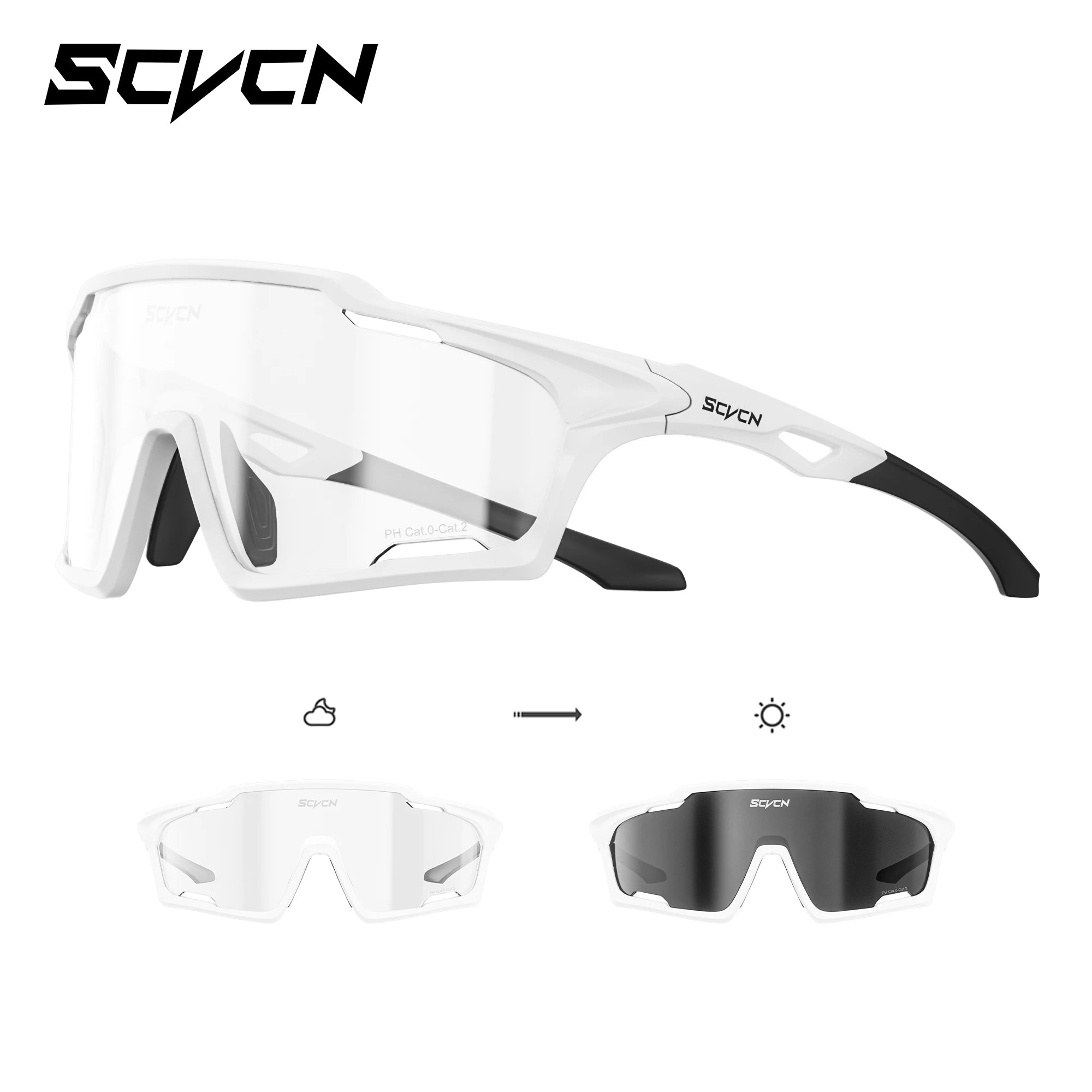 SCVCN Photochromic Sunglasses for Man Cycling Glasses MTB Riding Skating UV400 Fishing Goggles Woman Bike Bicycle Baseball 2026