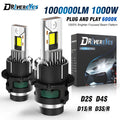 2PCS D2S D4S D2R LED Headlight HID D1S D3S D8S LED Headlamp Bulbs 1000000LM Xenon Car Lights Turbo Lamps Canbus 6000K Plug&Play