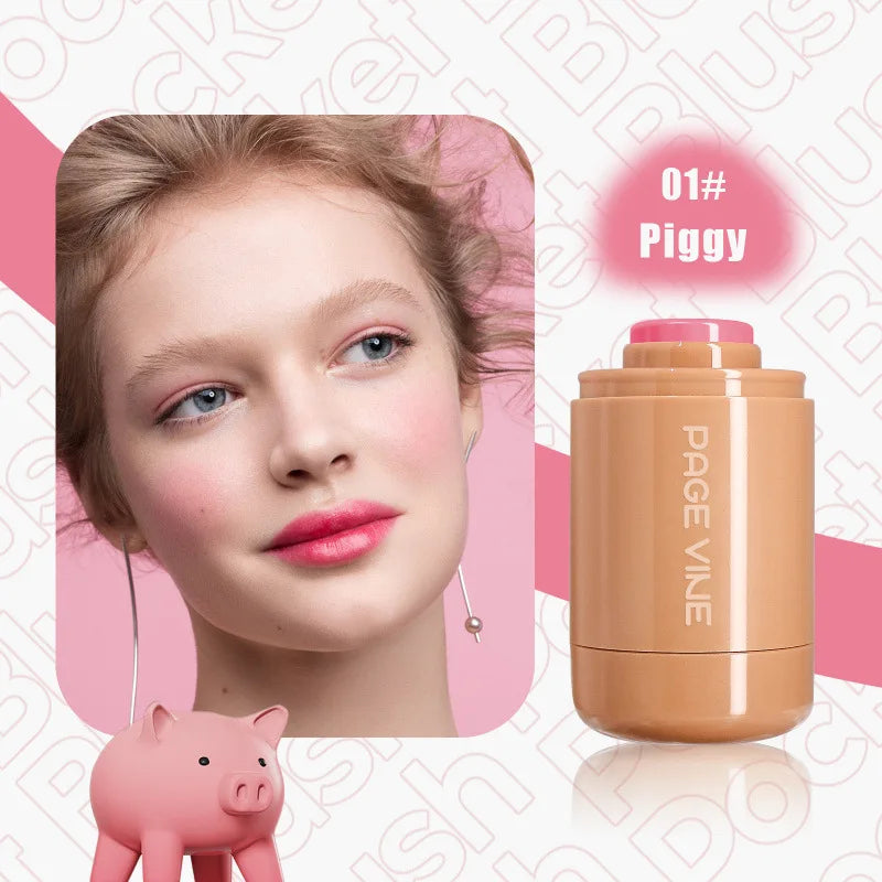 New Blush Stick 3-in-1 Cheek Lip Tinted Moistured Blush Stick Silky Brighten Blush Cream Blusher Cosmetics Tubes Matte Contour