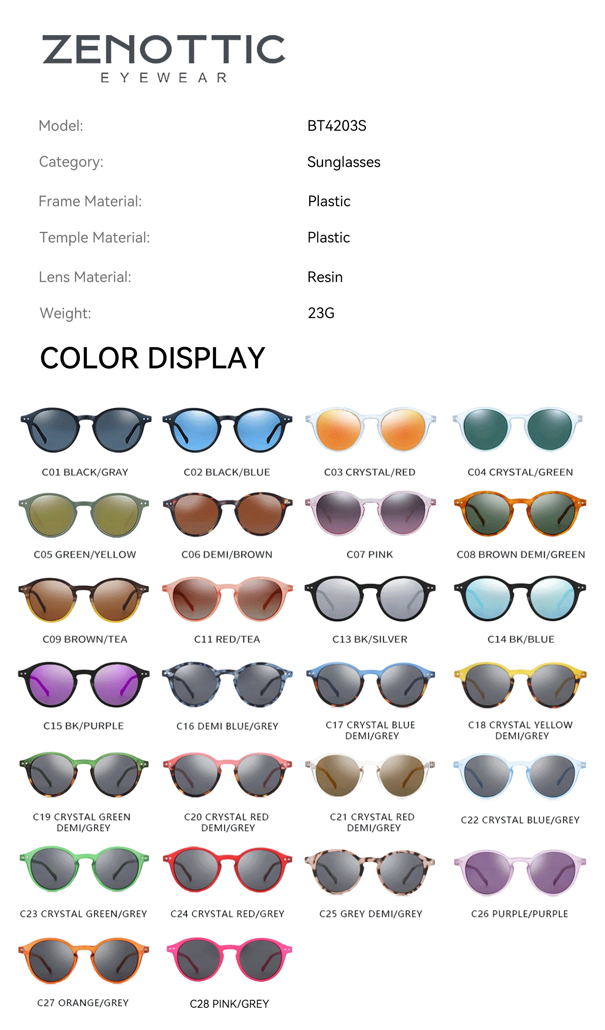 ZENOTTIC (S Size) Retro Circular Polarized Sunglasses 2026 2025 Men Women Vintage Small Round Sun Glasses UV400 Goggles Shades