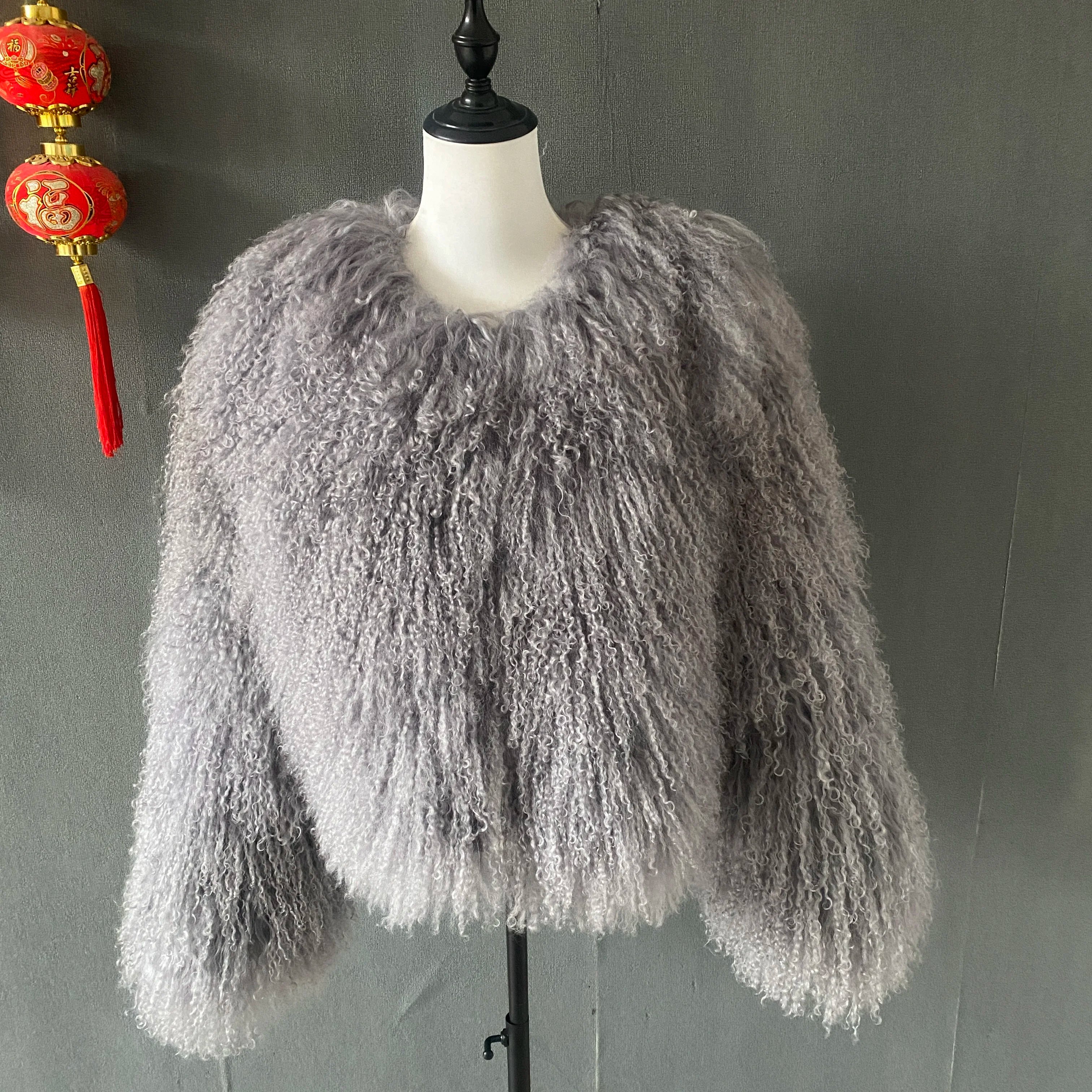 New Winter Autumn Fashion Real Fur Jacket Women Genuine Mongolia Sheep Fur Coat