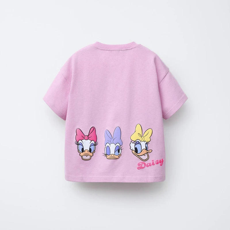 Cute T-shirt Printing Tees For 0-7Age Child New Short Sleeve Summer Clothing Cartoon Fashion Versatile Base Shirt Toddler Wear