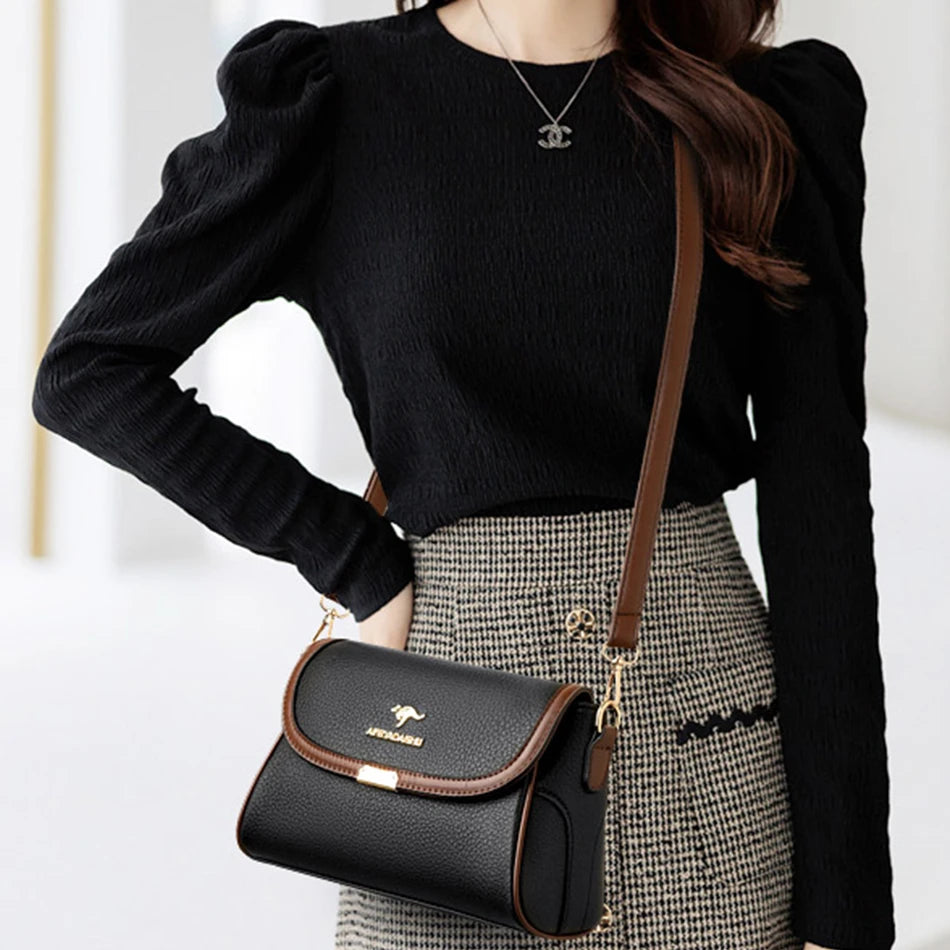 Solid Color Top Quality Leather Small Shoulder Bagsfor Women 2026 Hot Messenger Bags with StrapDesigner Crossbody Bag Sac AMain
