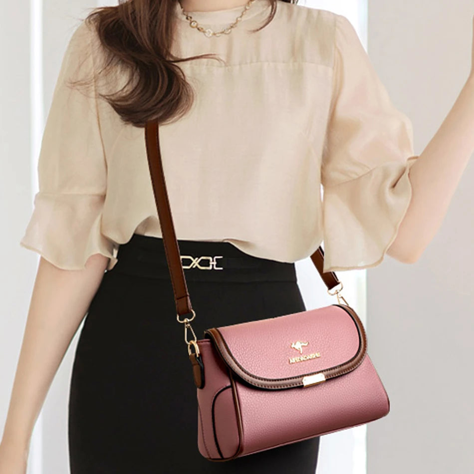 Solid Color Top Quality Leather Small Shoulder Bagsfor Women 2026 Hot Messenger Bags with StrapDesigner Crossbody Bag Sac AMain