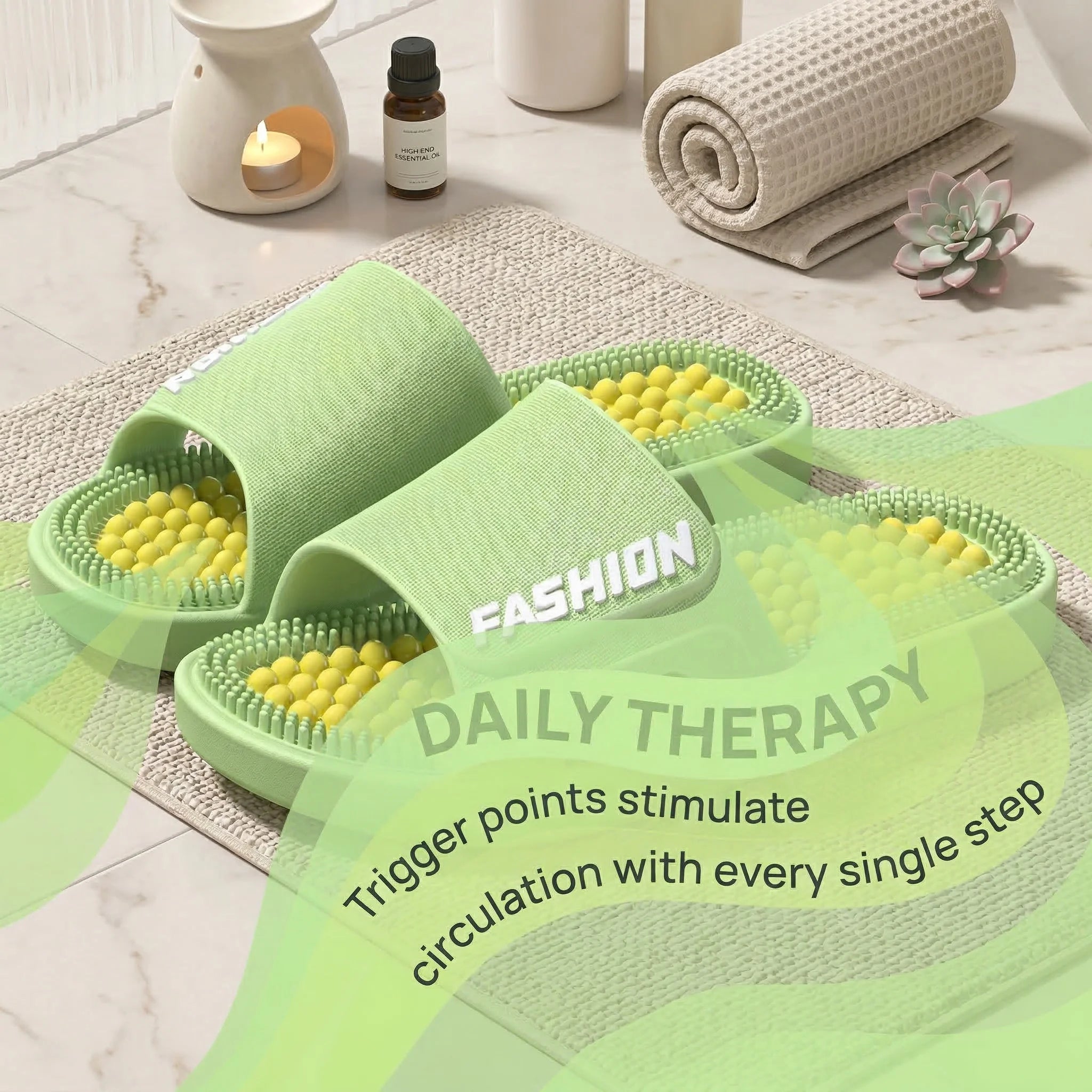 Women Men Acupressure Massage Slippers Soft EVA Anti-Slip Ergonomic Reflexology Slides for Home Bathroom Indoor Outdoor Foot