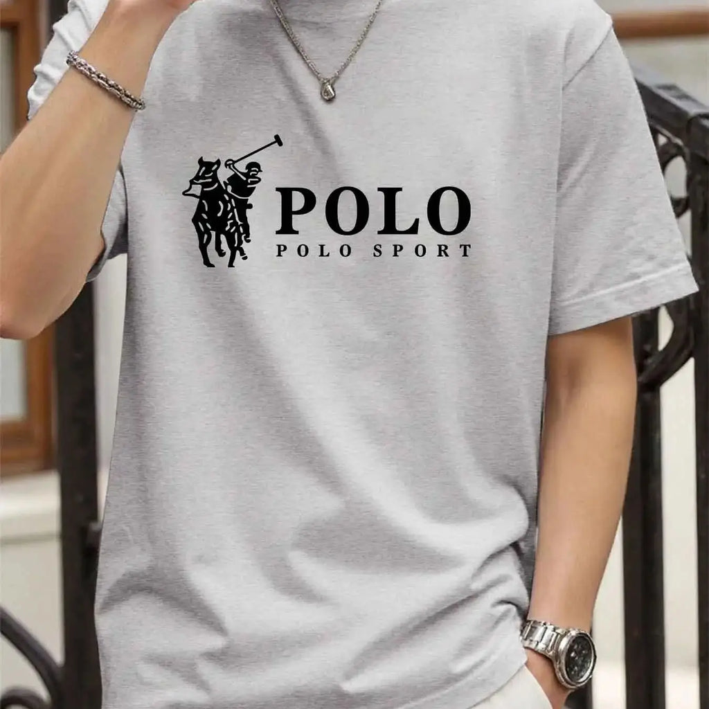 new style High quality men's T-shirt 2026 summer print casual 100% cotton man loose T-shirt sports top