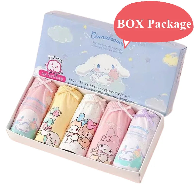5 Packs/Box Children Underwear Mickey Cartoon Girls Panties Soft Cotton Kids Triangle Panty Breathable Girls Briefs Gift Box