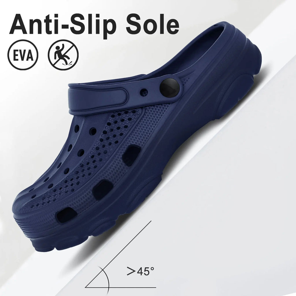 Smile Pop Casual Men Clogs Slippers Band Summer Slippers Outdoor Non-slip Beach Cozy Men Shoes Soft EVA Home Breathable Slippers