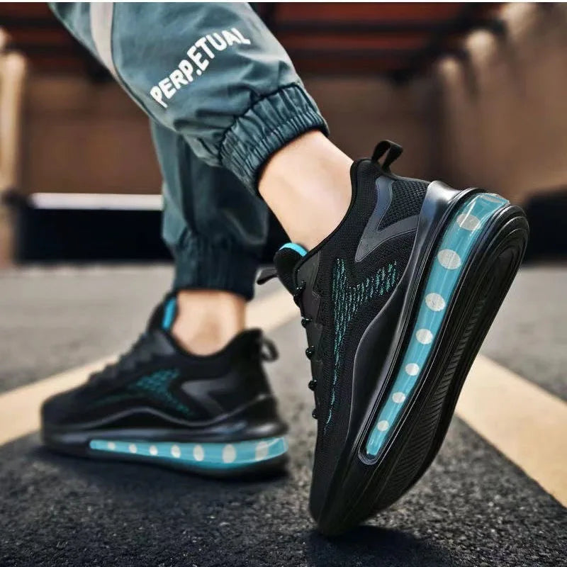 Large size men's shoes breathable lightweight sports shoes outdoor mesh black walking shoes trendy men's casual shoes running sh