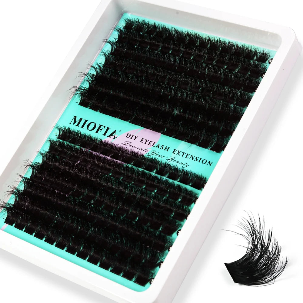 MIOFIA Wispy Thick Lashes Cluster 50D 80D 100D 150D Natural Fluffy False Eyelash Extension Cat Eye Lashes Mixed Tray Makeup