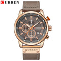 CURREN 8291 Mens Quartz Chronograph Watch Casual Leather Military Sport Fashion Gentleman Wristwatch