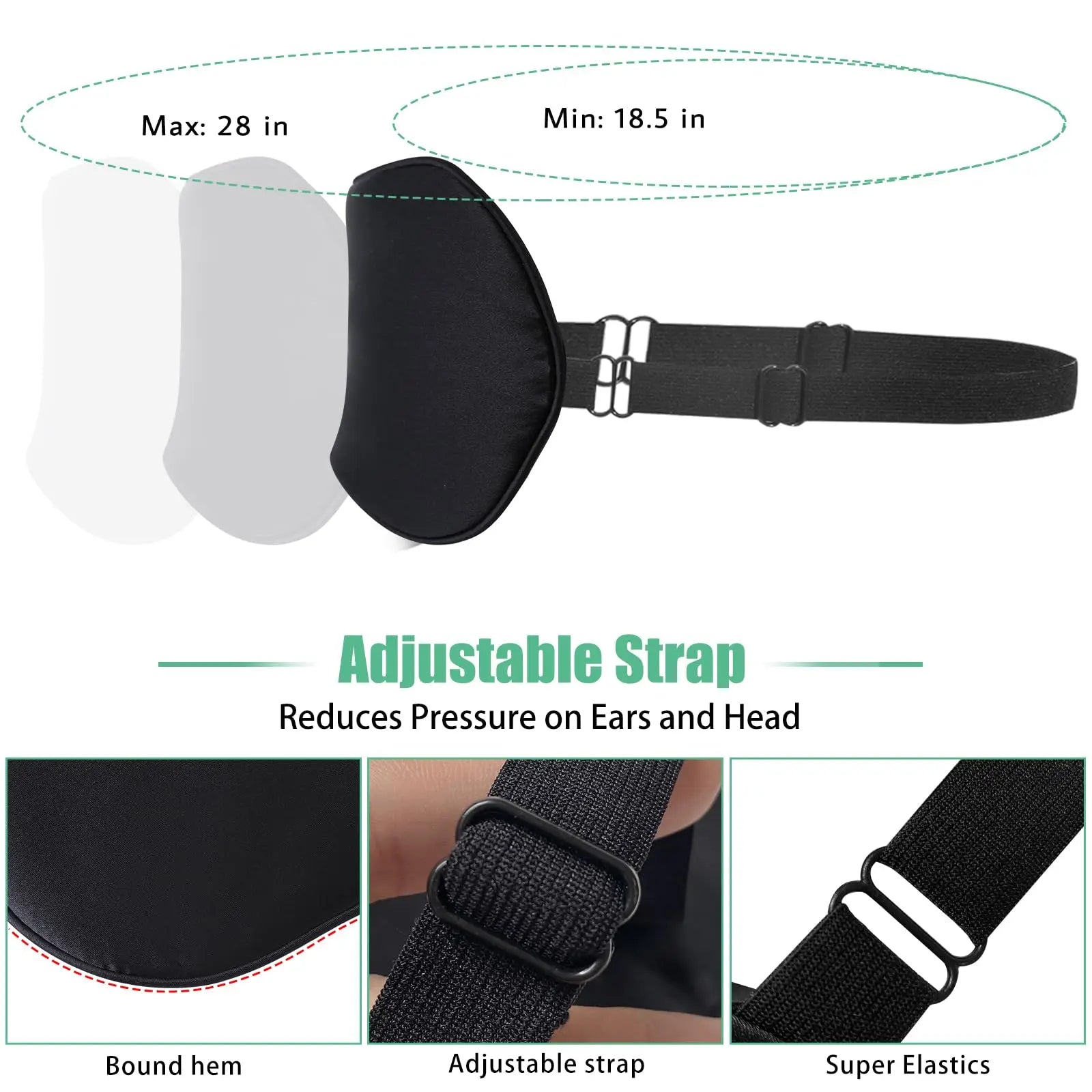 Silk Sleep Mask 100% Real Natural Pure Silk Eye Masks with Adjustable Strap for Sleeping Blocks Light Reduces Puffy Eyes Gifts