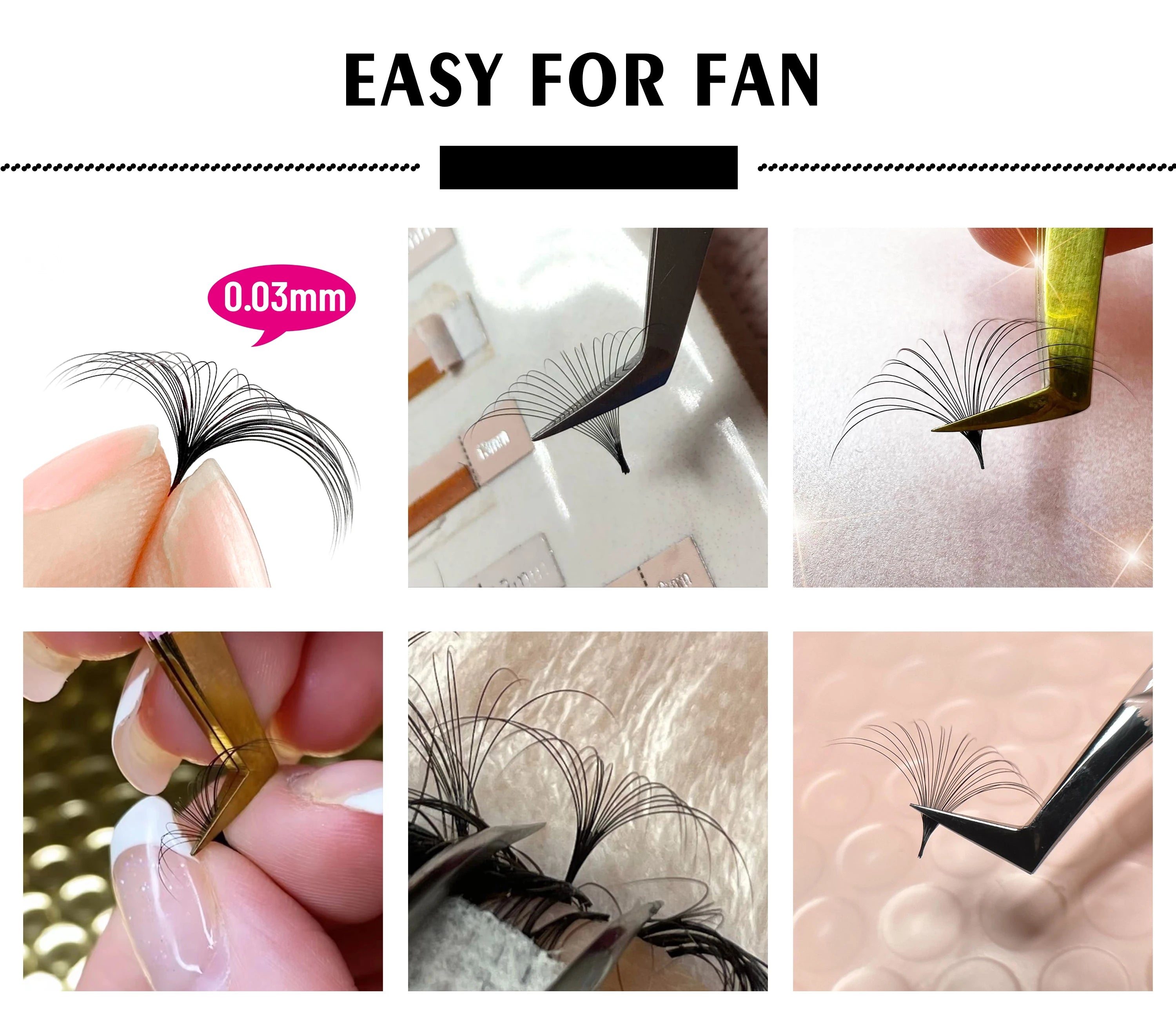ARTSTAR 12Rows/tray False Eyelashes  J B Curl  6-20mm   Eyelashes Extensions  Matte Black Lashes Makeup tool