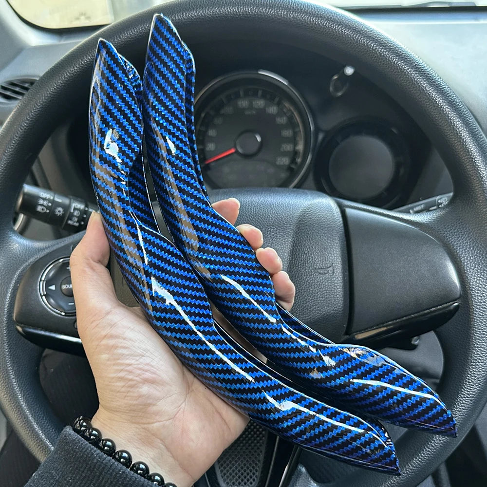 Universal Car Steering Wheel Cover Anti-slip Bright Gloss Carbon Fiber Texture Steering Wheel Decoration Accessories 14.5-15inch