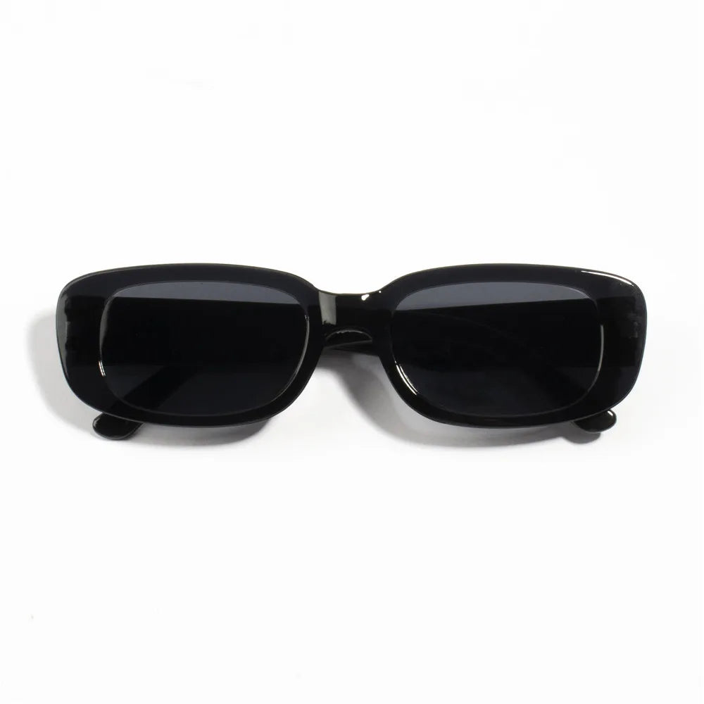 10PCS Vintage Black Square Sunglasses Woman Luxury Brand Small Rectangle Sun Glasses Female Gradient Clear Mirror Oculos De Sol