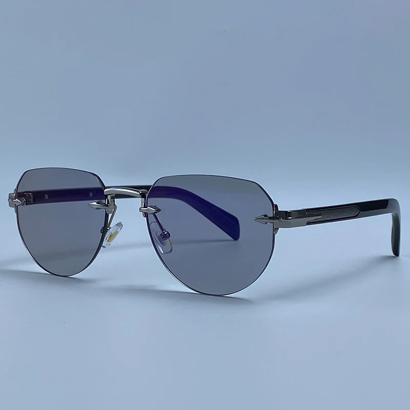 2026 Fashion Square Rimless Sunglasses Women Vintage Gold Metal Frameless Polygon Sun Glasses Lady Pilot Eyewear Cut Edge Shades