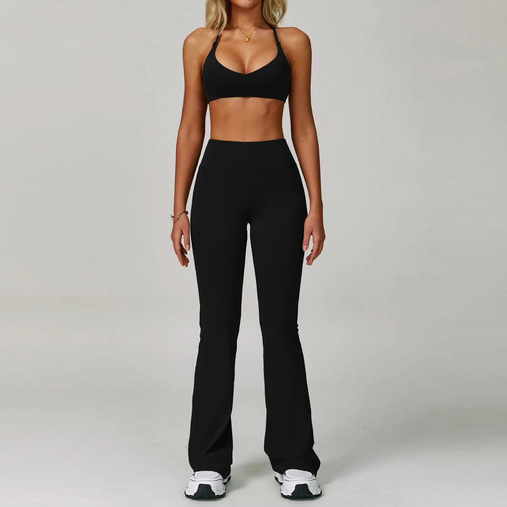 Hearuisavy Women's Running Comfort 2Pcs Sports Pants Set High Waist Push Up Workour Sportswear Casual Cycling Jogging Yoga Bras