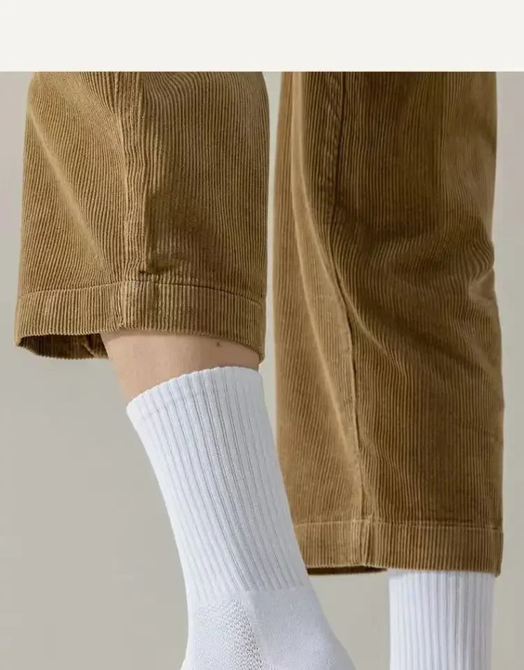 10pairs HLHYX Socks Men's Cotton Deodorant Winter Towel Bottom with Mid-tube White Stockings Thickened Sports Basketball Socks