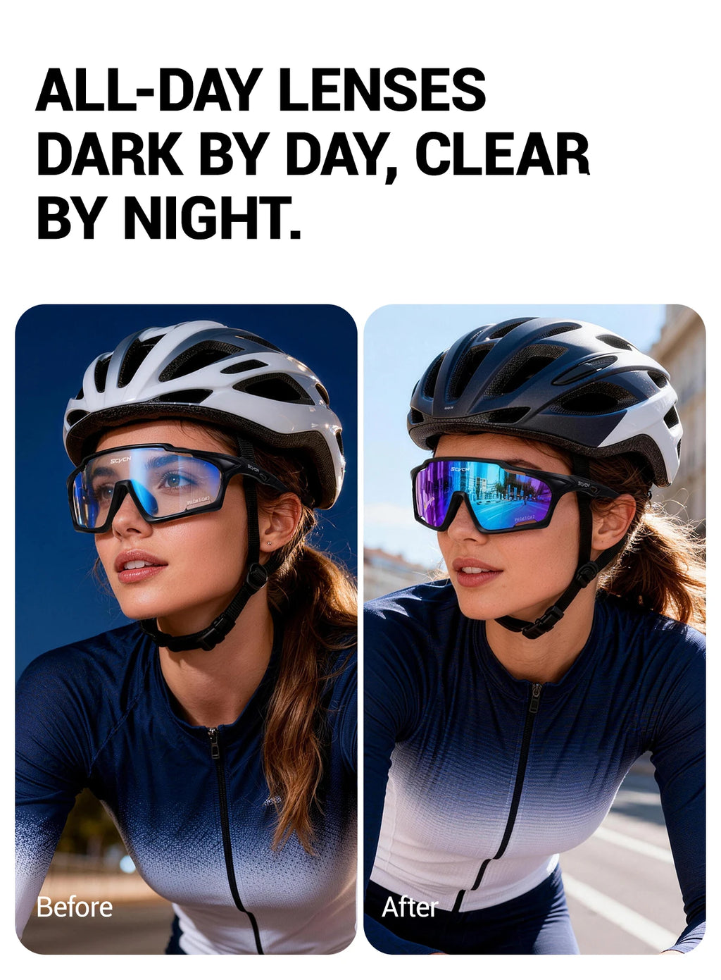 SCVCN Photochromic Sunglasses for Man Cycling Glasses MTB Riding Skating UV400 Fishing Goggles Woman Bike Bicycle Baseball 2026