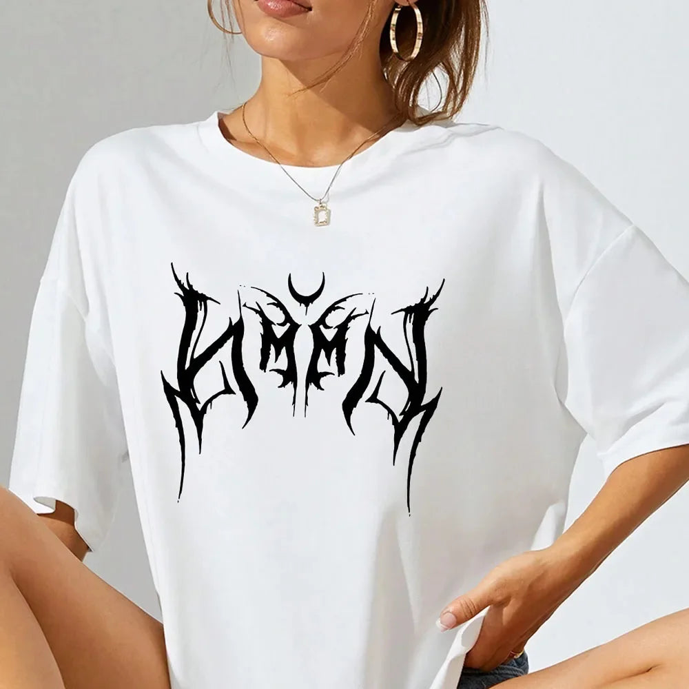 Y2K Women's T-shirt Hip-Hop Loose Punk Letter Printing Women Harajuku Oversize Short-sleeve Tops Y2K Clothing Vintage T Shirt