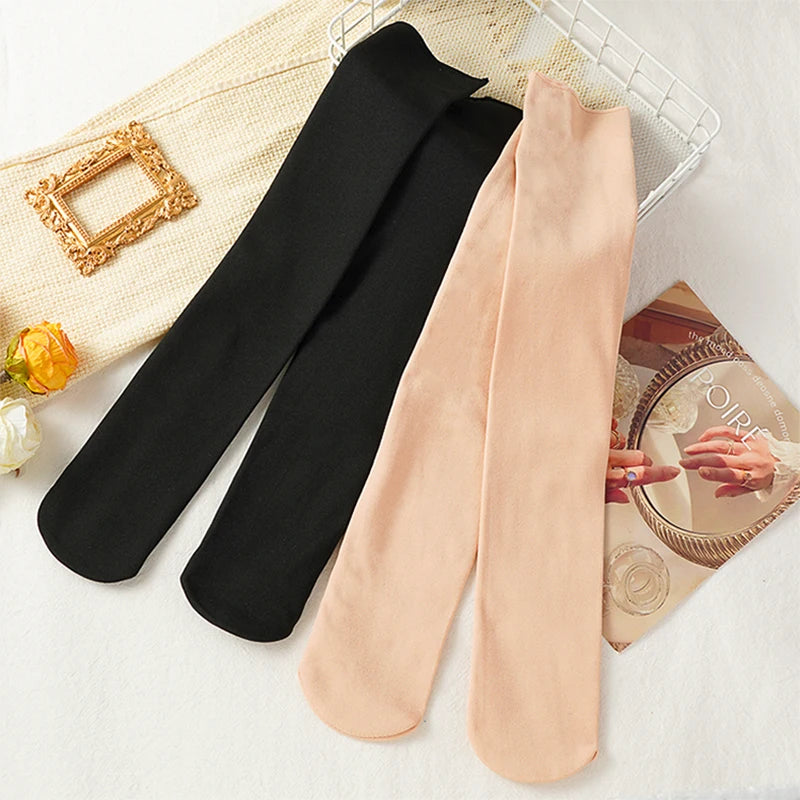 5 Pairs Women's Thick Velvet Warm Mid-tube Socks Winter Snow Socks Thermal Solid Color Home Sleep Floor Socks