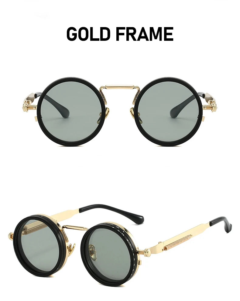 Polarized Round Sunglasses ND9 Adjustable Dimming Sun Glasses Steampunk Men Women Retro Punk Fishing Eyewear Outdoor With Case