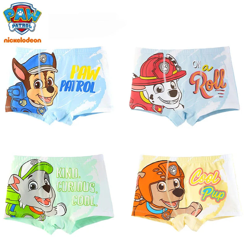 4Pcs/Lot 100% Genuine Paw Patrol Boys Underwears Cotton Children Panties Cartoon Kids Underpants Breathable Briefs for Boy