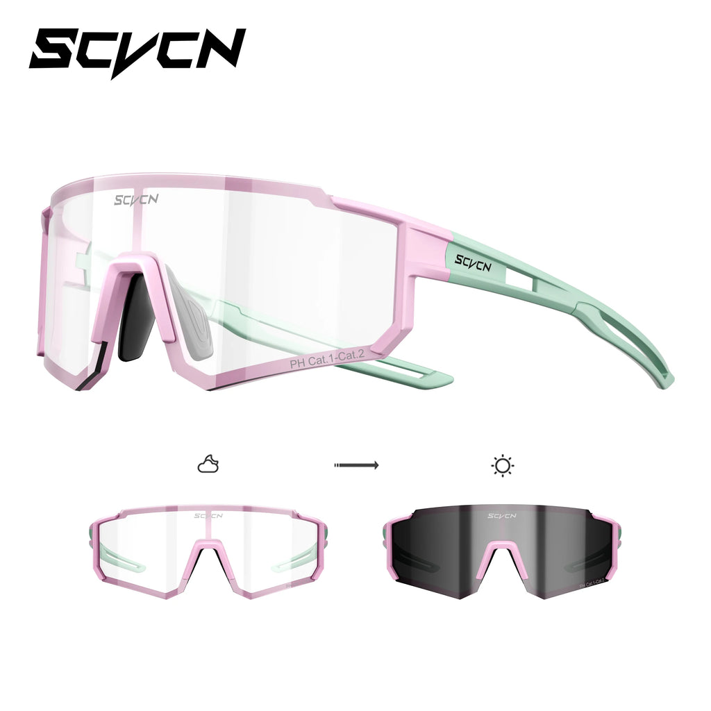 SCVCN Photochromic Sunglasses Outdoor Sports Bike Cycling Glasses Man MTB Climbing Glasses Women Driving Bicycle Eyewear New