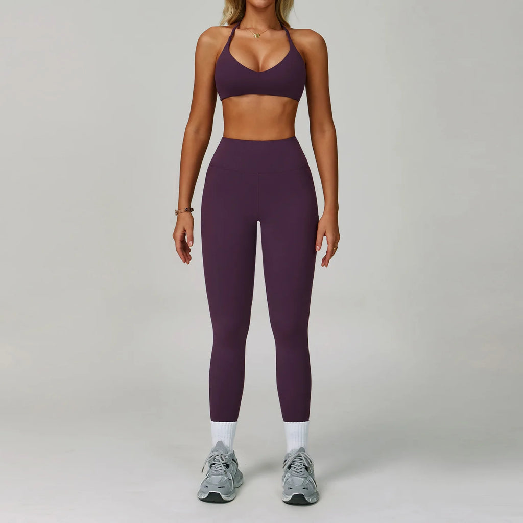 Hearuisavy Women's Running Comfort 2Pcs Sports Pants Set High Waist Push Up Workour Sportswear Casual Cycling Jogging Yoga Bras
