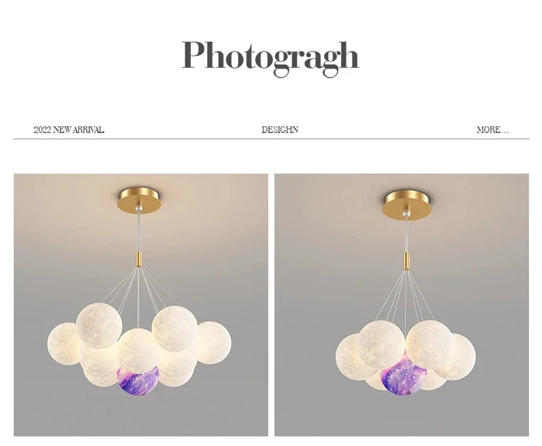 Modern Minimalist LED Ceiling Pendant Lamps Design Cream Ball Chandelier Light Home Decor for Living Dinning Room Bedroom Indoor