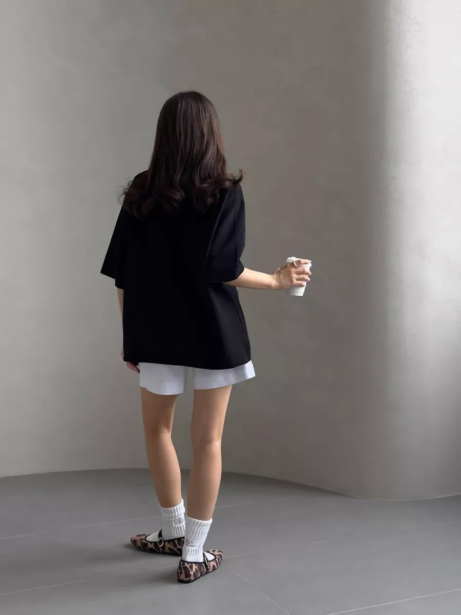 Hirsionsan Summer Casual Oversized T-shirts Women 100% Cotton Pink Loose Tees 2025 New Cusual Solid O Neck Female Aesthetic Tops
