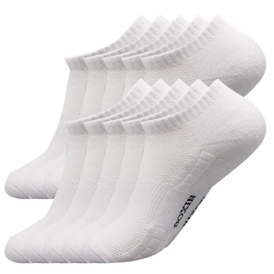 5/10/20 Pairs New Cool Men Black White Warm Socks Set Autumn Winter Male Solid Color Sport Short Socks For Men Dropshipping