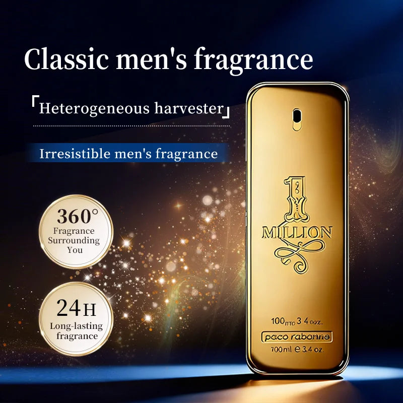 Paco Rabanne 1 Million for Men Eau de Toilette Spray 3.4 oz Spicy Cinnamon Citrus Amber Leather 24 Hour Long Lasting Cologne