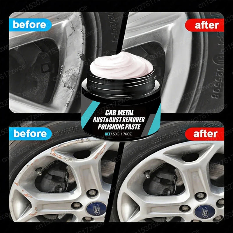 Car Rust Restoration Paste for Chrome Parts of Auto Rust And Fading on Car Wheels Designed for Renewing Oxidized Scratch Repair
