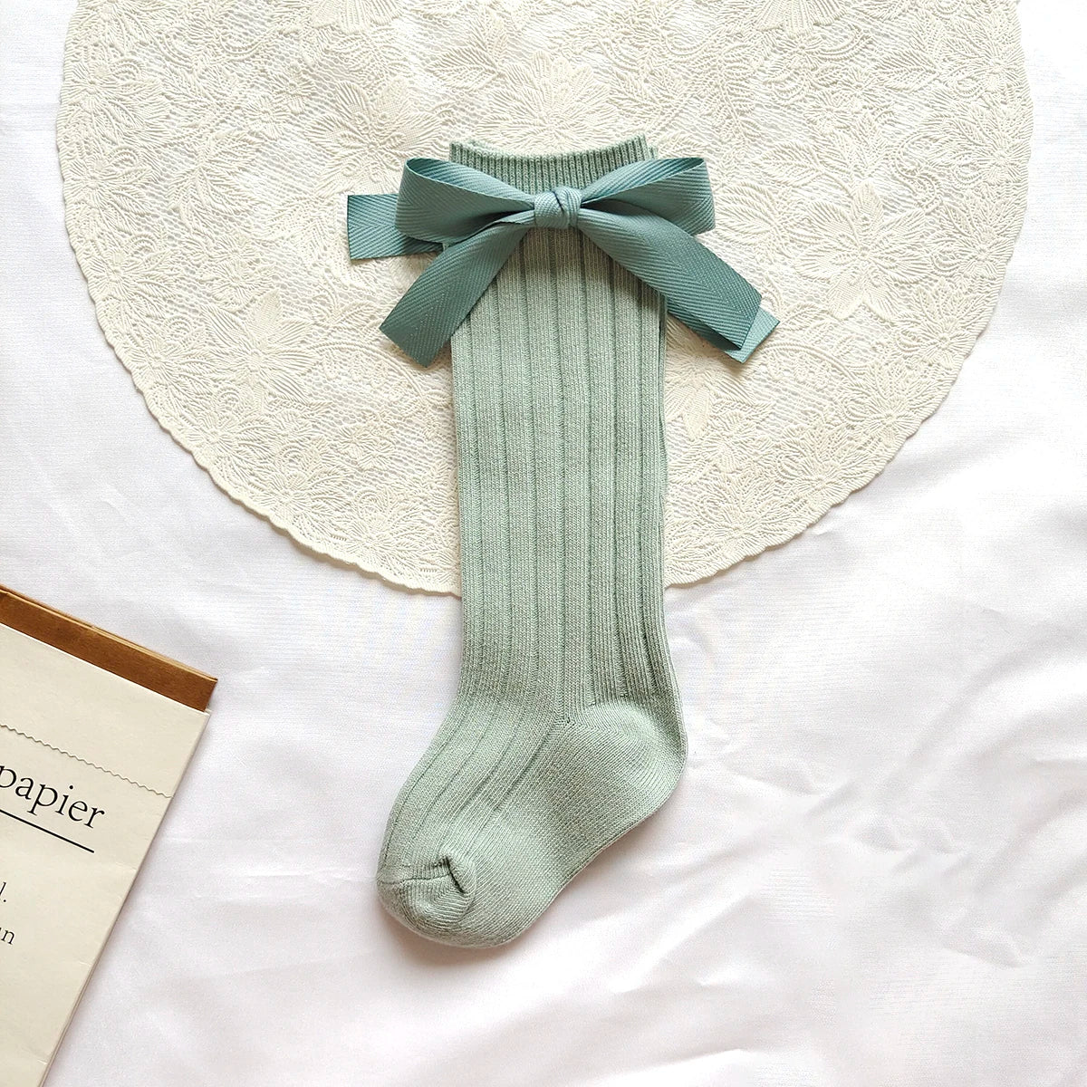 14 Colors Princess Girls Long Sock Big Bowknot Infant Baby Stockings Kids Cotton Sock Knee High Breathable Soft Children Socken