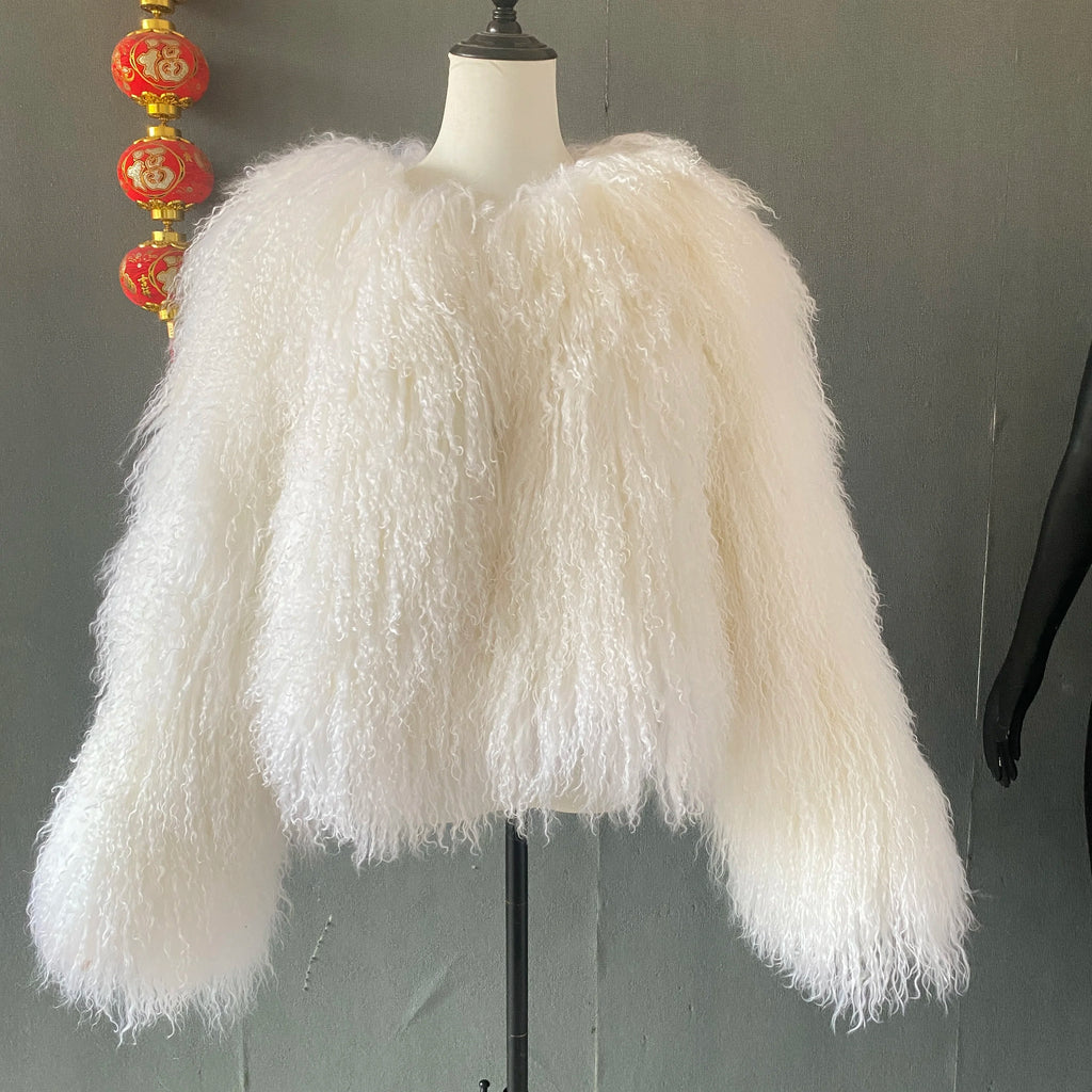 New Winter Autumn Fashion Real Fur Jacket Women Genuine Mongolia Sheep Fur Coat