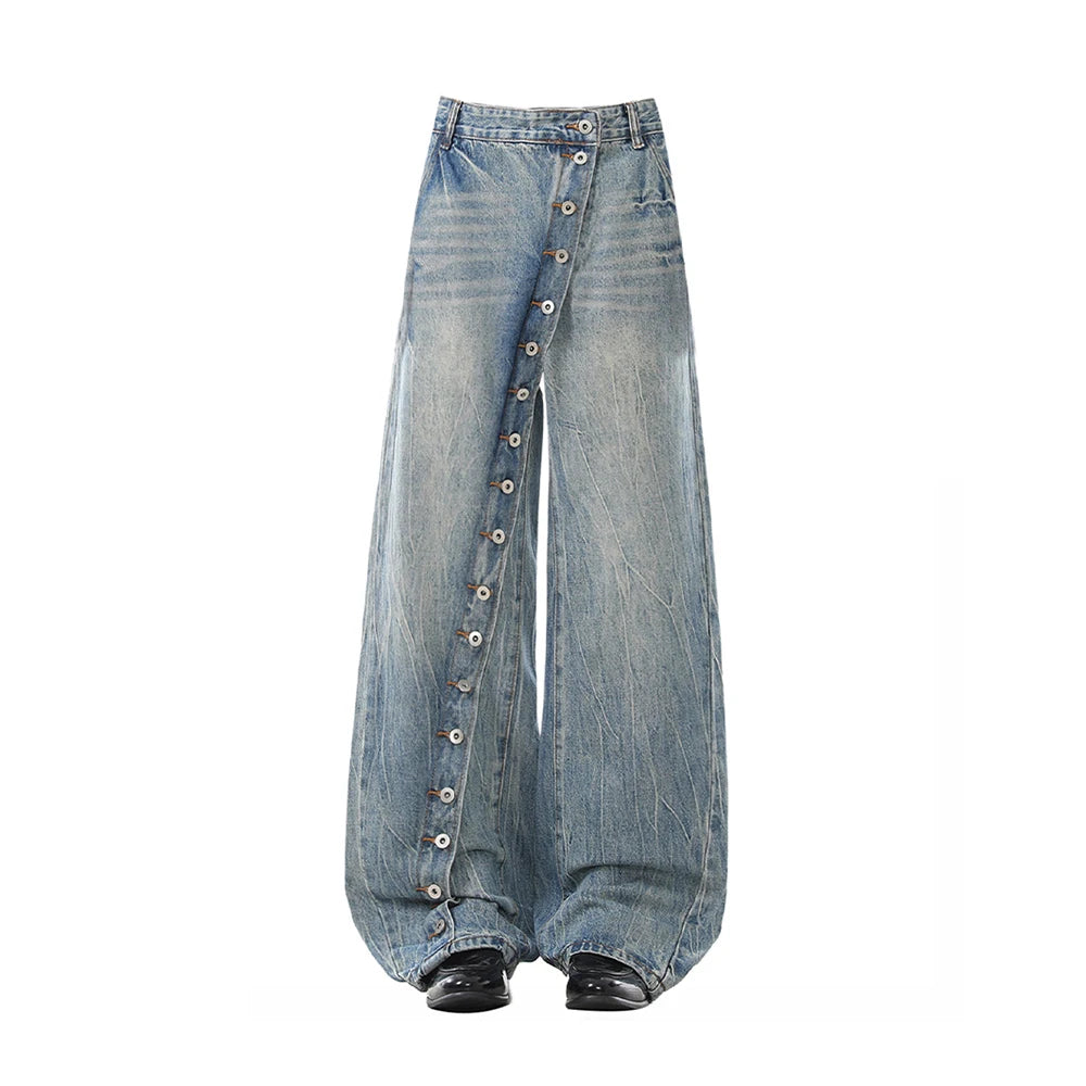 Women's Blue Y2k Wide Jeans Oversize Grunge Jean Pants Vintage Harajuku Baggy Boyfriend Denim Trousers Alternative Clothes 2026
