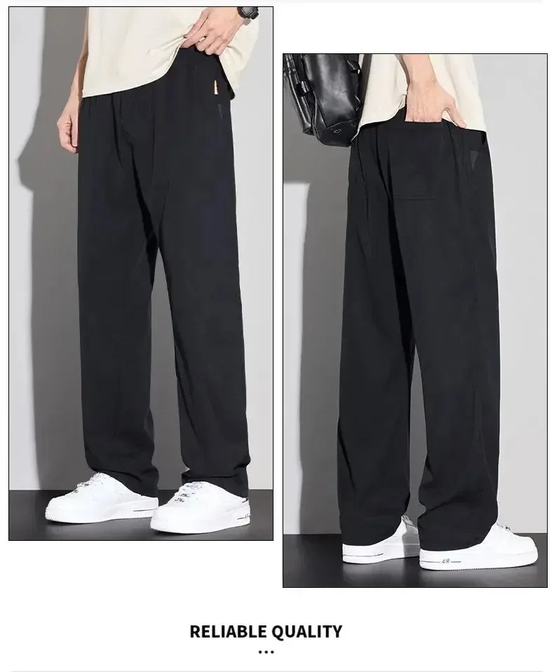 2026 Thin Summer New Men's Soft Lyocell Casual Pants Comfortable Fashion Solid Color Simple Male Trousers Brand Clothing