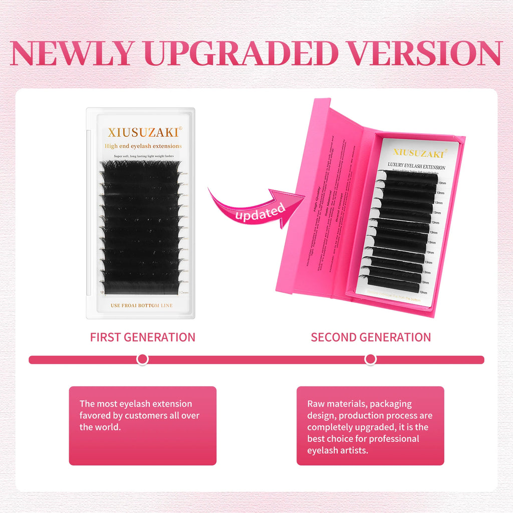 XIUSUZAKI YY Shape Black Brown Eyelashes Extensions Two Tips 2D YY False Lashes Natural Premade Volume Fans Individual Lashes