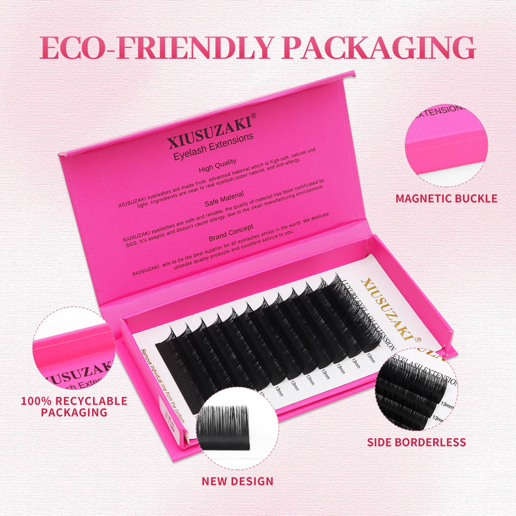 XIUSUZAKI YY Shape Black Brown Eyelashes Extensions Two Tips 2D YY False Lashes Natural Premade Volume Fans Individual Lashes