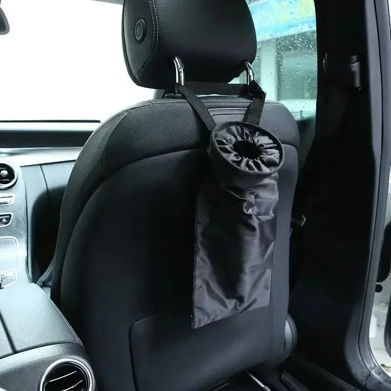 Universal Car Garbage Bag Back Seat Headrest Litter Trash Garbage Can