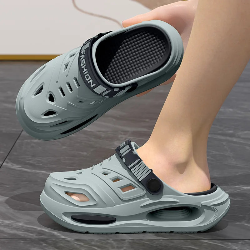 Smile Men's And Women's Cave Shoes Fashion Breathable Sandals With Removable Insoles Non-slip Cushioned Thickened Soft Slippers